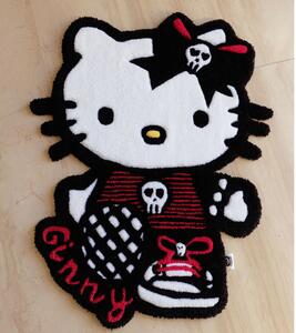 Tappeto arredo moderno Hello Kitty taftato a mano 100% acrilico 70x50 cm