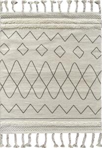 Tappeto Oasi Grigio in puro cotone con dettagli Boho 55x110