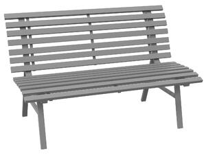 Outsunny Panchina da Giardino Panchina da Parco, Design a Doghe, Resistente alle Intemperie, Alluminio, 123 x 67 x 79 cm, Grigio