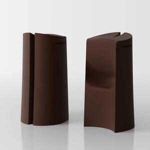 Sgabello Alto Kalispera in Polietilene – Marrone Opaco - Eleganza Naturale per Ambienti Moderni