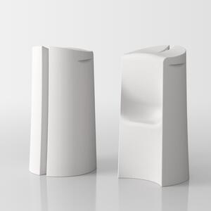 Sgabello Alto Kalispera in Polietilene - Bianco Opaco - Design Moderno con Poggiapiedi Integrato