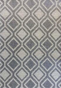 Tappeto da Esterno Sea 81 E | Motivo Diamanti Grigio, Resistente UV e Acqua 133X190