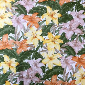 Tovaglia Plastificata Antimacchia Impermeabile con Fiori Tropicali 140x140