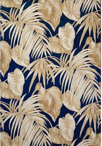 Tappeto da Esterno Jungle 502 - Design Tropicale Blu & Oro 133X190