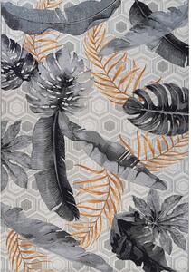 Tappeto Jungle 24 – Tappeto Tropicale con Pattern bianco e nero Indoor & Outdoor 133X190