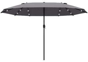 Outsunny Ombrellone Ovale Grigio Scuro 440 x 260 cm