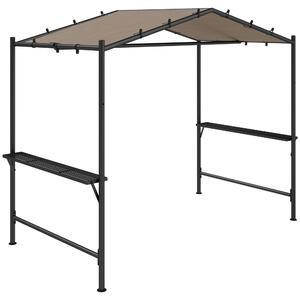 Outsunny Gazebo da barbecue, resistente alle intemperie, con tasche laterali, 277 x 149 x 230 cm, Khaki