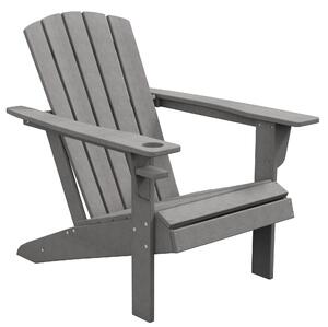 Outsunny Sedia da Giardino, design ergonomico, resistente alle intemperie, HDPE, grigio, 75 x 87 x 90 cm