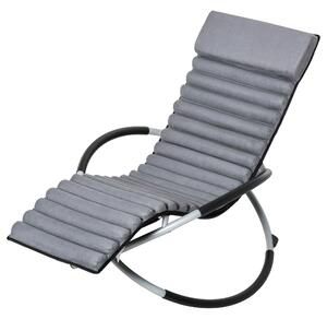 Outsunny Sedia a Dondolo ergonomica 2 In 1 Sdraio da Giardino Sedia a Dondolo in Metallo Texteline a Forma di Sfera Grigio Scuro 145 x 74 x 86 cm