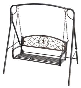 Outsunny Panca a Dondolo da Giardino per Esterno, Design Vintage, Finish Ottone, 167 cm x 123 cm x 175 cm