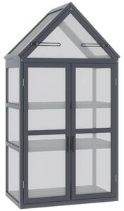 Outsunny Serra da giardino a 3 Ripiani con 2 aperture e 2 porte chiudibili per Orto Piante, 70,5 x 42 x 132 cm, Naturale | Aosom Italy