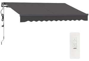 Outsunny Tendalino a bracci estensibili elettrico con manovella regolabile in altezza 300 cm di larghezza Grigio scuro