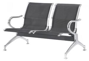 Panca di attesa INDOOR 2 posti in acciaio microforato grigio Dimensioni 123x68 h78 cm Peso kg 21 in acciaio microforato con trattamento antiruggine colore Nero