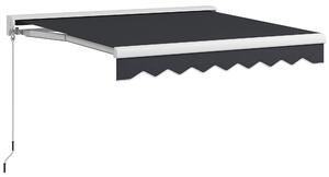 Outsunny Tendalino, elettrico/manuale estensibile, Cassonetto Semicoperto, Telecomando, Telaio in Alluminio, 2,5 x 2 m, Grigio