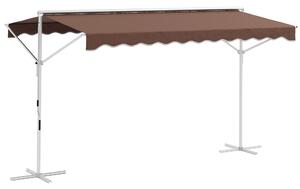Outsunny Gazebo Autoportante, Inclinabile, Manovella, Struttura in Metallo, resistente alle intemperie, 4x3m, Caffè