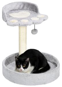 Tiragraffi per Gatti 41x41x44 cm Doppio Lettino in Juta e Peluche Grigio Chiaro