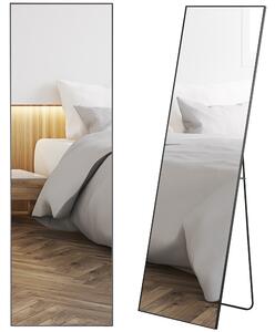 HOMCOM Specchio a Figura Intera da Parete o da Terra in Metallo e Lega di Alluminio, 50x2x161.5 cm, Nero | Aosom Italy