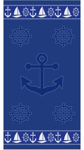 Telo mare blu in cotone 70x140 cm Anchor – B.E.S