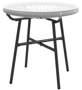 Outsunny Tavolino da Giardino Stile Boho, Tavolino d'Appoggio in PE-Rattan, Vetro Temperato, Resistente alle Intemperie, 50 cm x 50 cm x 50 cm, Grigio | Aosom Italy