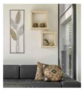 Pannello in ferro e legno foglie-30,5x1,90x h 91 cm oro argento metallo peso 1,3 kg multicolore metallo