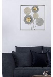 Pannello in metallo con fiori e foglie SQITY, 3D sono il nuovo trend Dimensioni 50x5,5x h 50 cm forme La natura incontra l'arte per decorare le tue pareti