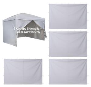 Pareti laterali e teloni laterali per gazebo pieghevole - Set da 4 - Per gazebo 3 x 3 m - Impermeabili - Rivestiti inPoliuretanocon protezione UV e protezione solare - Con porta con cerniera - Bianchi
