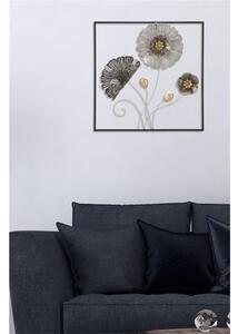 Pannello in metallo con fiori e foglie SQUARE , 3D sono il nuovo trend Dimensioni 50x5,5x h 50 cm forme La natura incontra l'arte per decorare le tue pareti