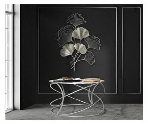 Pannello foglie in metallo argento GOXY SILVER, 3D sono il nuovo trend Dimensioni 50x6x h 90 cm forme La natura incontra l'arte per decorare le tue pareti