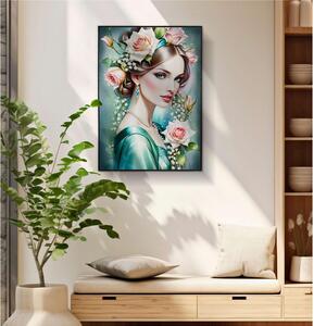 Dipinto su tela completo di telaio in legno e cornice FANTASY Dimensione 72x4x h 102 cm telo in plastica multicolor