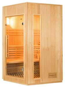 Sauna Finlandese ad Infrarossi 3/4 Posti 150x150 cm H200 in Legno di Abete Zen 3C