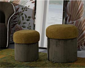Pouf SET 2 pezzi dal caldo tono Crema uniscono design moderno e funzionalit� Dimensioni 42x44-35x37cm, Mustard