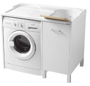 Lavatoio Colavene Domestica Vasca a Destra Con Piedini 106x60 Bianco Per Inserimento Lavatrice