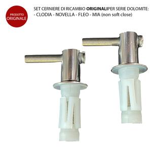 Cerniere Copriwater Originali per Dolomite CLODIA NOVELLA FLEO MIA (non soft-close) Espansione in Acciaio Inox Cromato Lucido