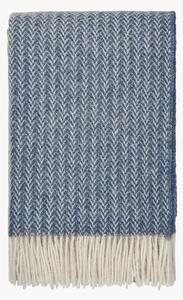 Coperta in lana di pecora neozelandese con motivo a spina di pesce e frange Hope