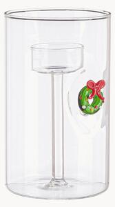 Set di 2 portacandele in vetro Lavish Wreath