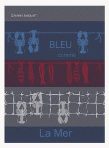 Set di 4 strofinacci jacquard Bleu Comme La Mer Tricolore