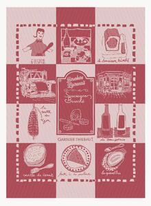 Set di 4 strofinacci jacquard Bouchon Lyonnais Rouge
