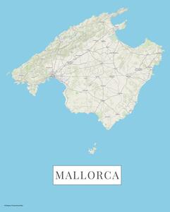Mappa Mallorca color, (30 x 40 cm)