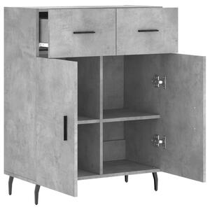 SECOLI Credenza Soggiorno Moderno, Credenza Cucina Salvaspazio, Mobiletto  Multiuso in Legno Multistrato Grigio Cemento 69,5x34x90 cm