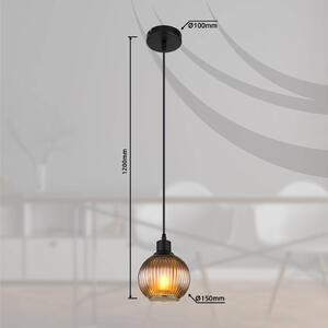 Globo Lampada a sospensione Zumba, petrolio, Ø 15 cm, vetro