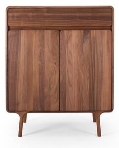 Cassettiera marrone in noce massiccio 90x110x45 cm Fawn – Gazzda