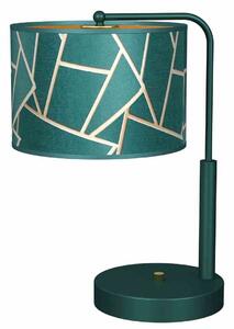 Lampada da tavolo ZIGGY, verde e oro, 1 attacco E27, 40W, paralume in tessuto, dimensioni: 37x32x25 cm, grado di protezione IP20, marca Milagro