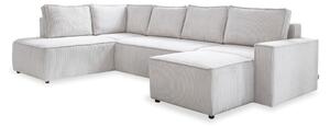 Divano letto angolare in velluto a coste bianco Brave Dave - Miuform