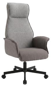 Axia - Sedia Da Ufficio 49x125x70 cm Poltrona Presidenziale Comoda con Ruote Girevoli inPoliuretanoe Tessuto Grigio