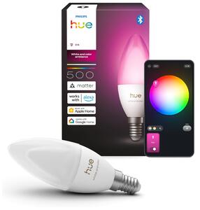 Philips Hue White and colour ambience 8721103099242, Bluetooth/Zigbee, Biela, LED, Policarbonato, Attacco E14, Lampada a forma di candela