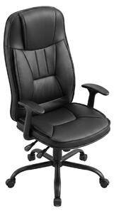 Yūto - Sedia Da Ufficio Ergonomica 50x131x47 cm Poltrona Direzionale Comoda con Ruote Girevoli in Pelle finta Nera
