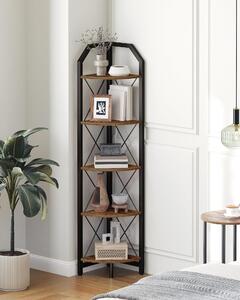 Scaffale angolare a 5 ripiani, ideale per l'organizzazione e la decorazione