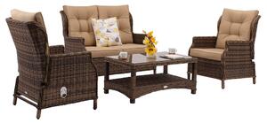 Set di mobili da giardino Malaga Coffee 4 marrone Garden Point