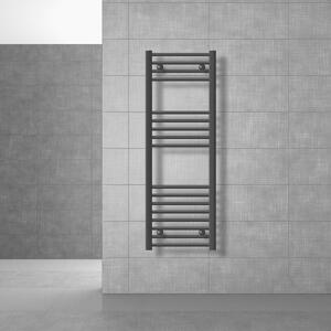 LuxeBath Radiatore da bagno Sahara 400x1200 mm Nero opaco dritto con attacco laterale Radiatore di design Scaldasalviette Asciugasalviette, senza resistenza elettrica