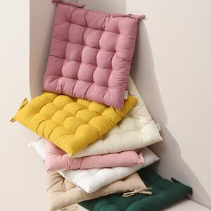 Cuscino per sedia in cotone artigianale rosa chiaro 40x40 cm